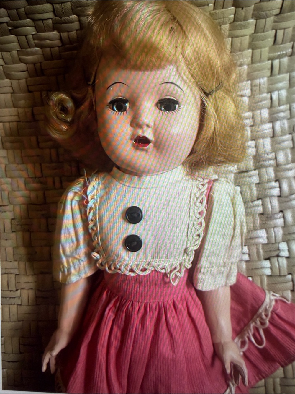 VTG Walker Doll Blond  Hair Blue Eyes 16”